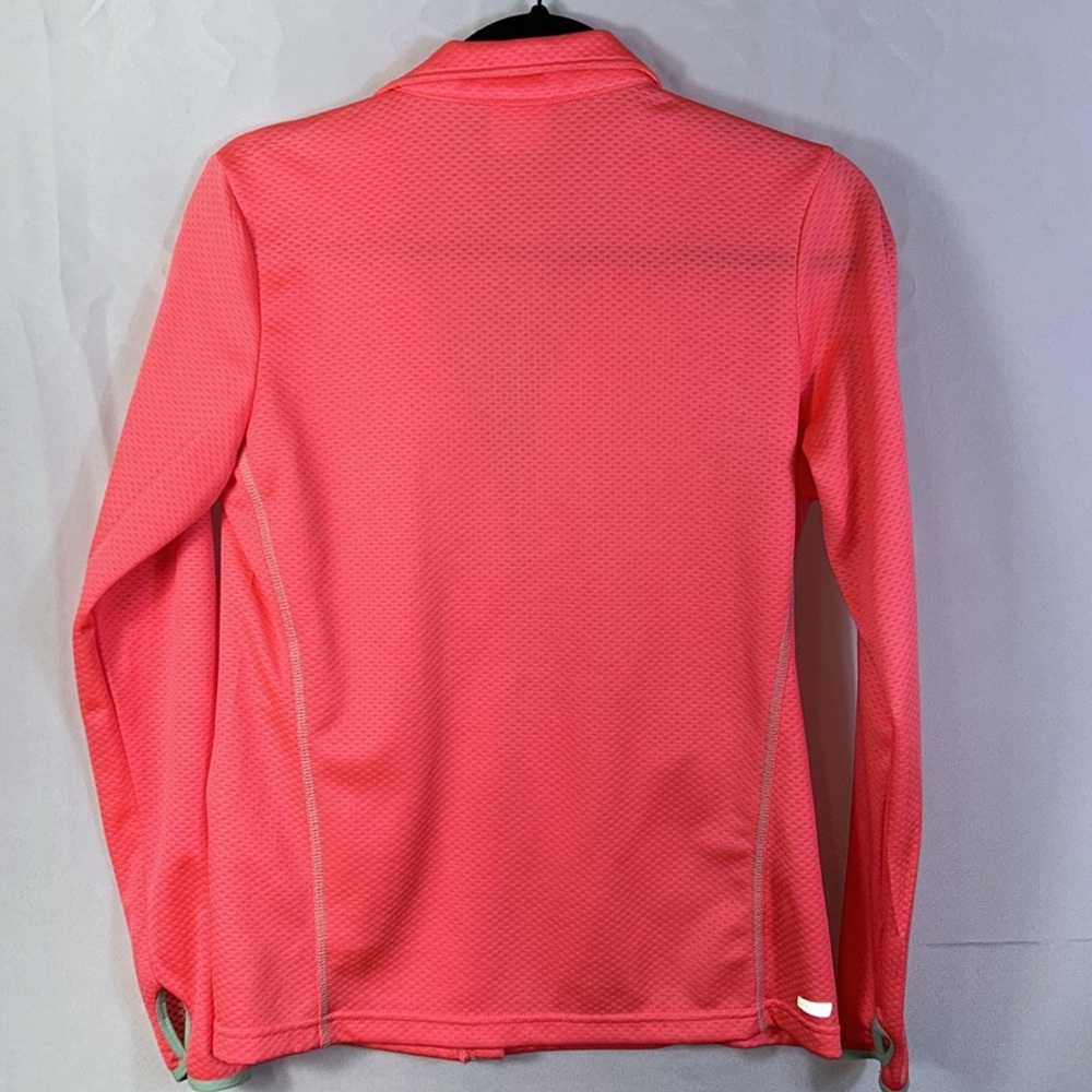 Danskin fluorescent Dri More Zip Up Pink Lightweight Athletic Jacket Thumbholes - Picture 4 of 8